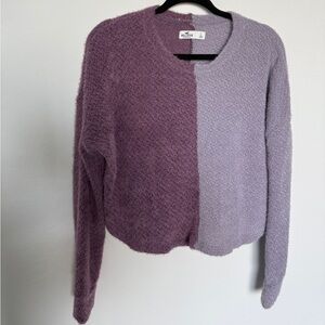 Hollister Women's Two Tone Colorblocked Lavender/Purple Cozy Sweater